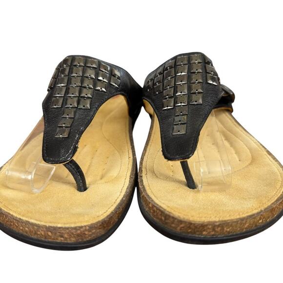 Clarks Unstructured Undrizzle Studded Leather Thongs Comfort Sandals Shoes 7.5 - Picture 7 of 16